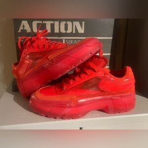 REEBOK CLASSIC CARDI B X Sneakers Red Patent Leather Women Size 5